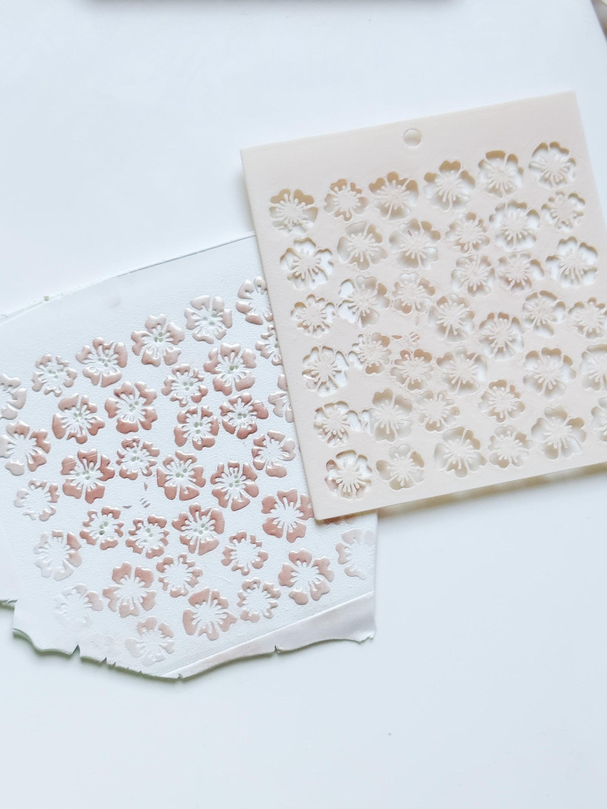 Romance Petals Floral Stencil for Polymer Clay