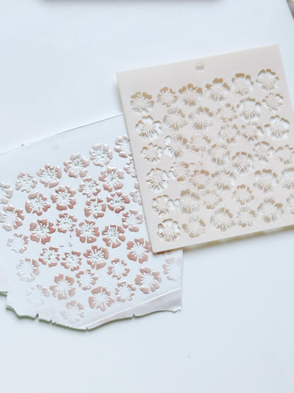 Romance Petals Floral Stencil for Polymer Clay