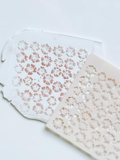 Romance Petals Floral Stencil for Polymer Clay