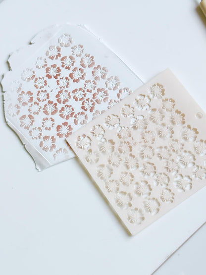 Romance Petals Floral Stencil for Polymer Clay