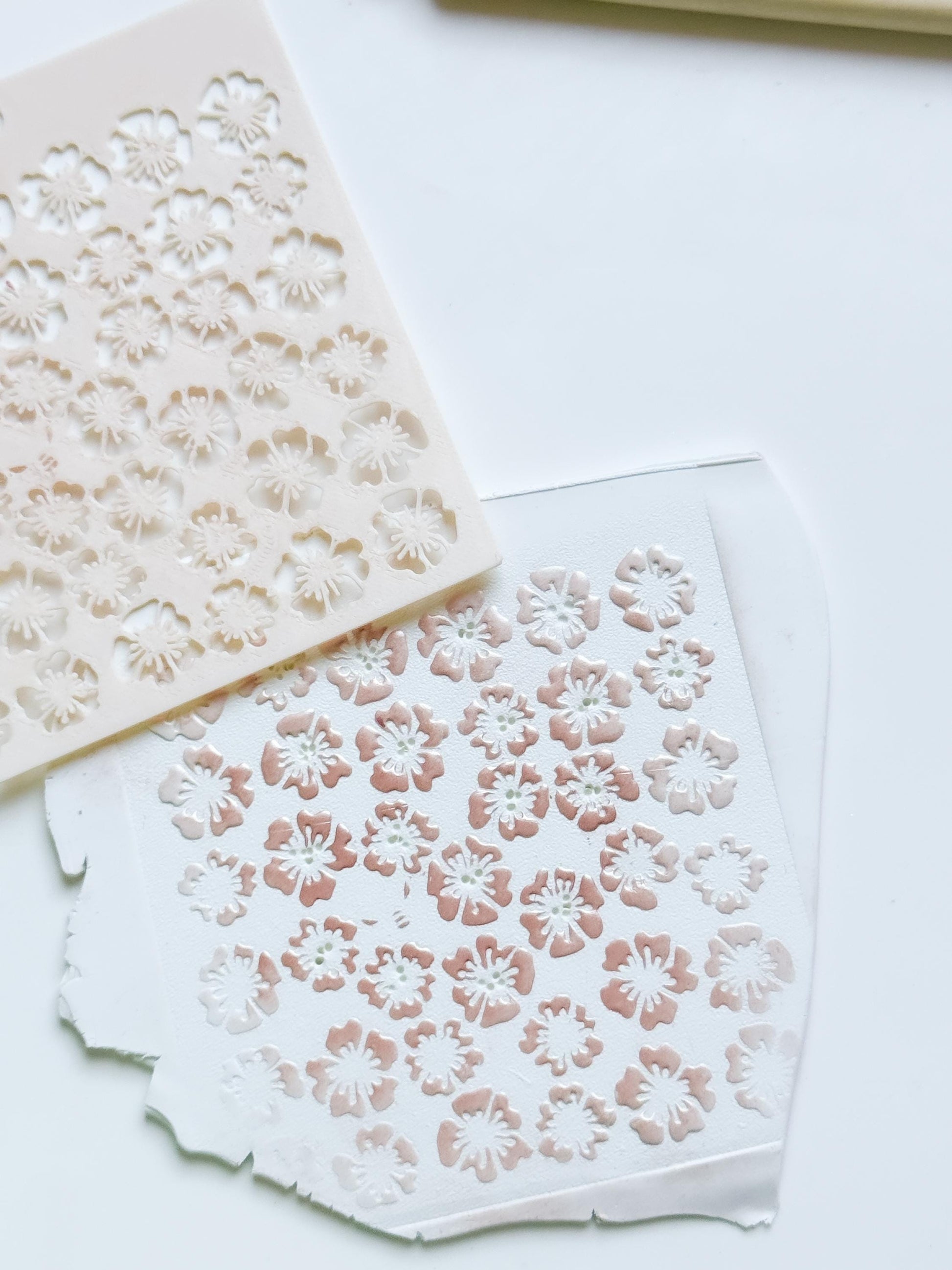 Romance Petals Floral Stencil for Polymer Clay