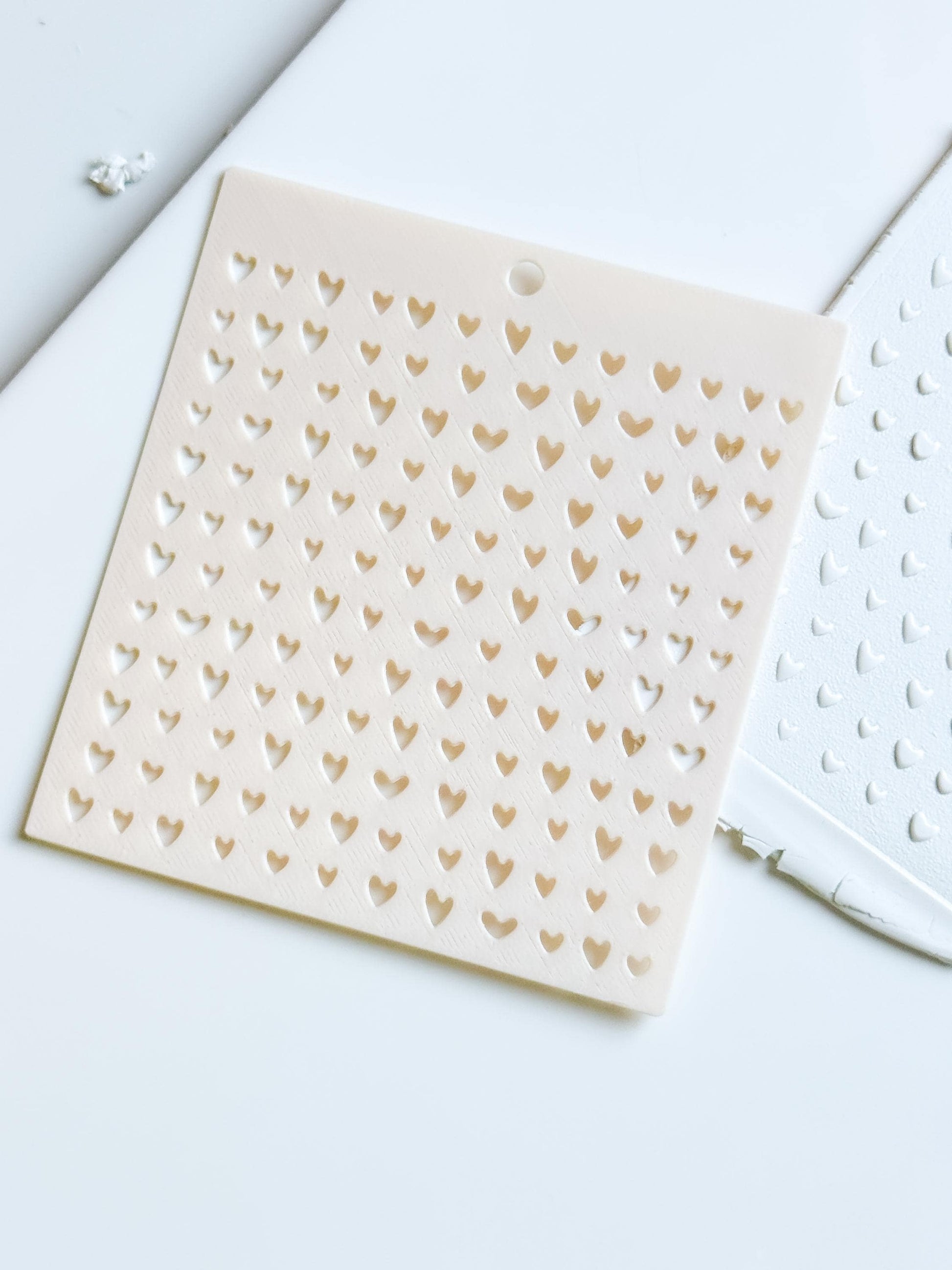 Heartline Diagonal Hearts Stencil for Polymer Clay