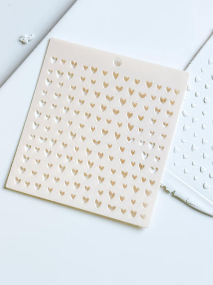 Heartline Diagonal Hearts Stencil for Polymer Clay