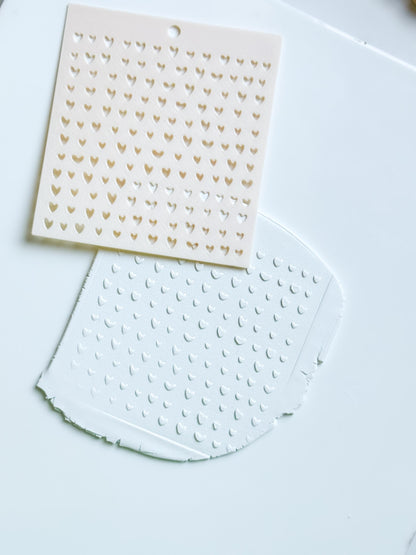 Heartline Diagonal Hearts Stencil for Polymer Clay