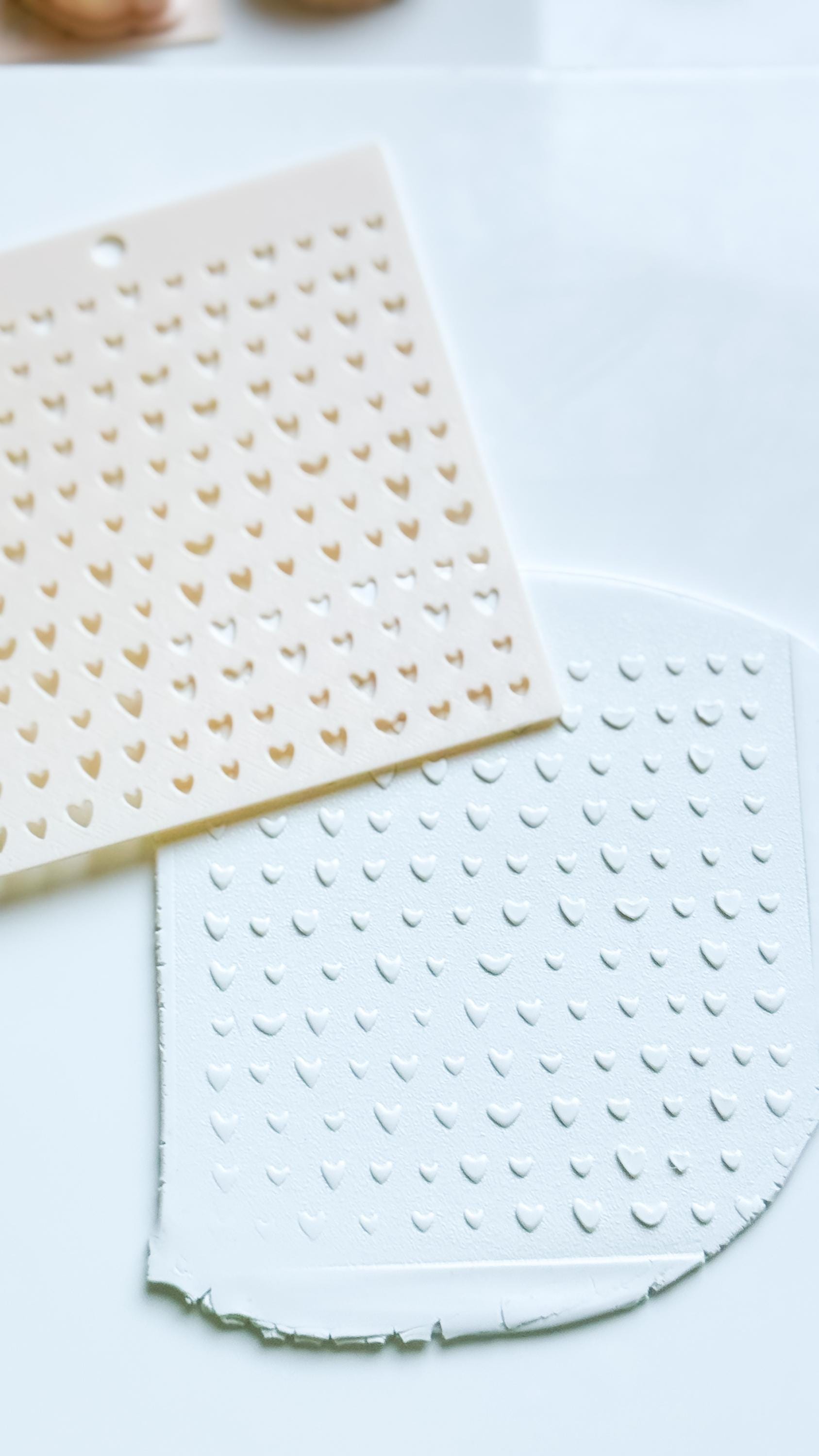 Heartline Diagonal Hearts Stencil for Polymer Clay