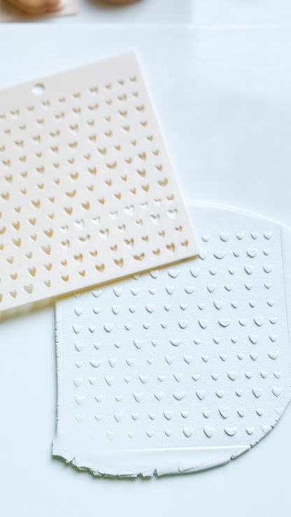 Heartline Diagonal Hearts Stencil for Polymer Clay