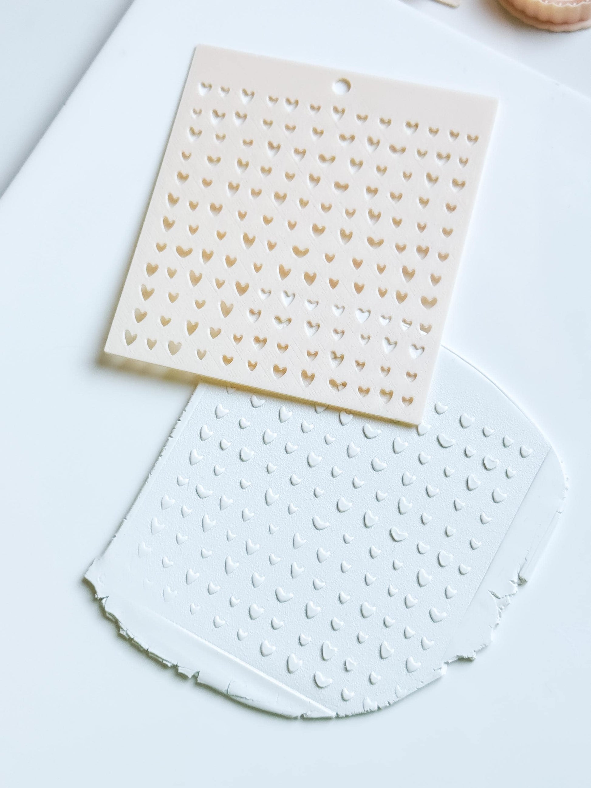 Heartline Diagonal Hearts Stencil for Polymer Clay