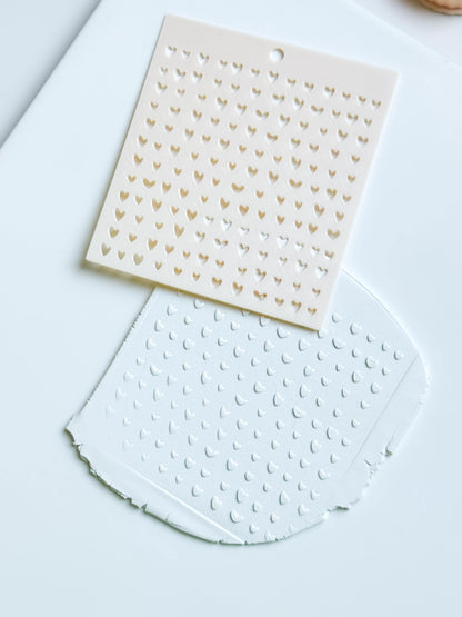 Heartline Diagonal Hearts Stencil for Polymer Clay