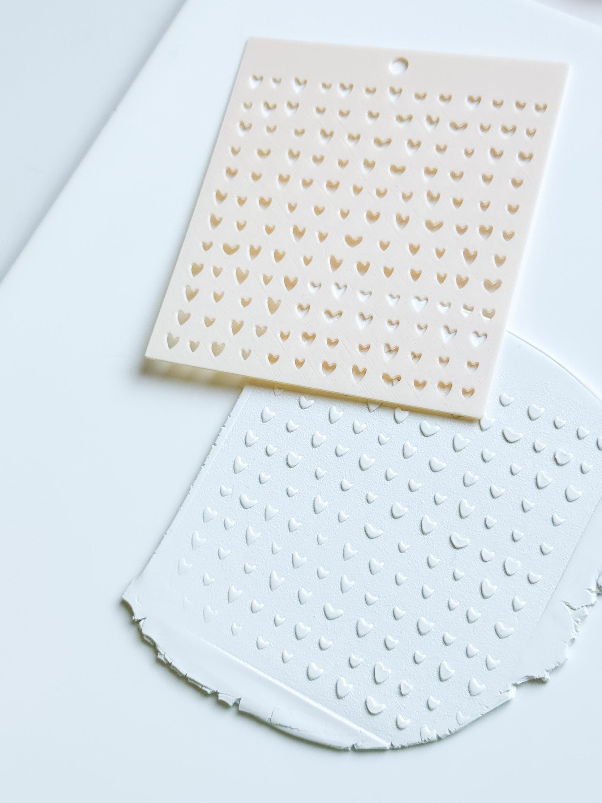 Heartline Diagonal Hearts Stencil for Polymer Clay