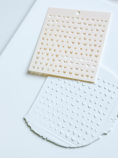 Heartline Diagonal Hearts Stencil for Polymer Clay