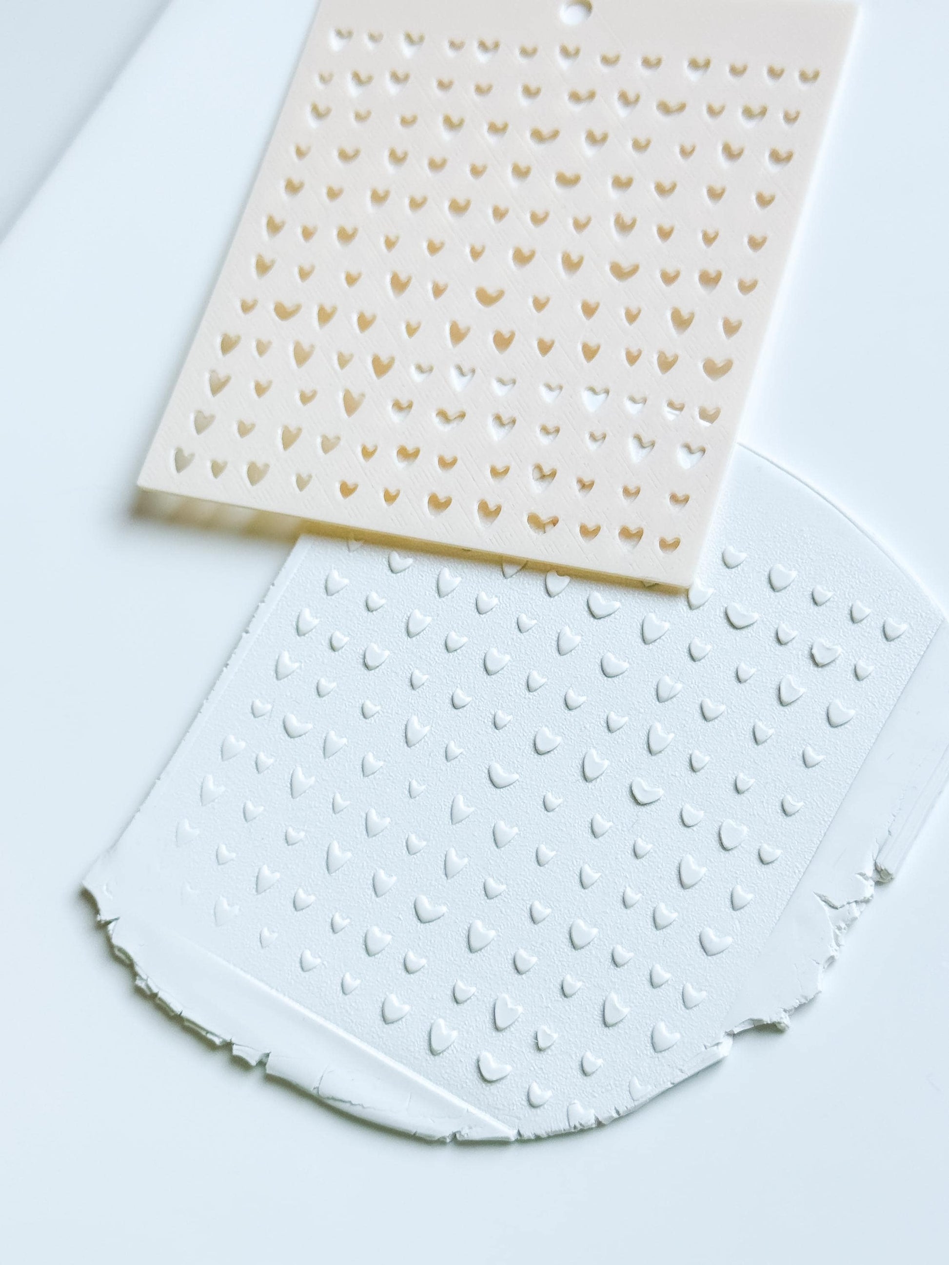 Heartline Diagonal Hearts Stencil for Polymer Clay