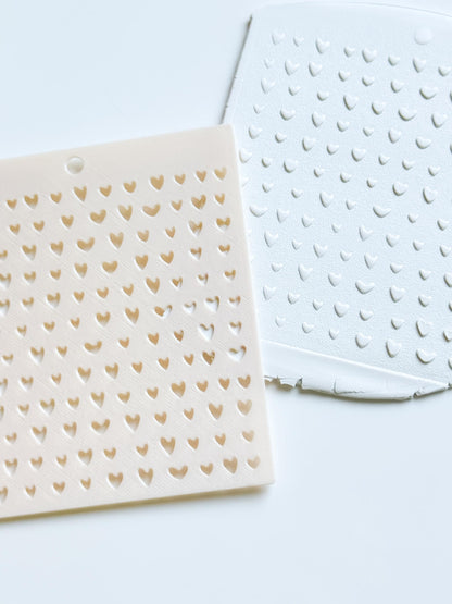 Heartline Diagonal Hearts Stencil for Polymer Clay