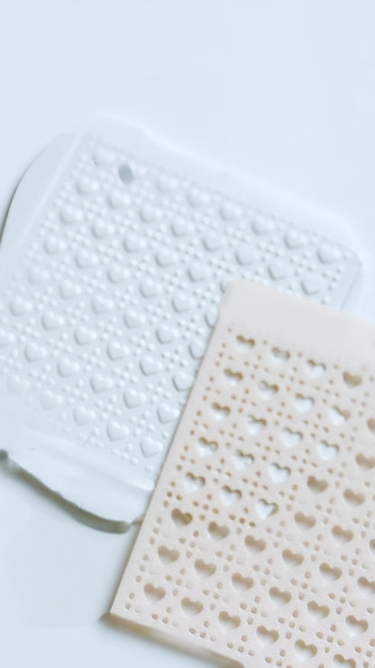 Dolly Love Dots Hearts Stencil for Polymer Clay