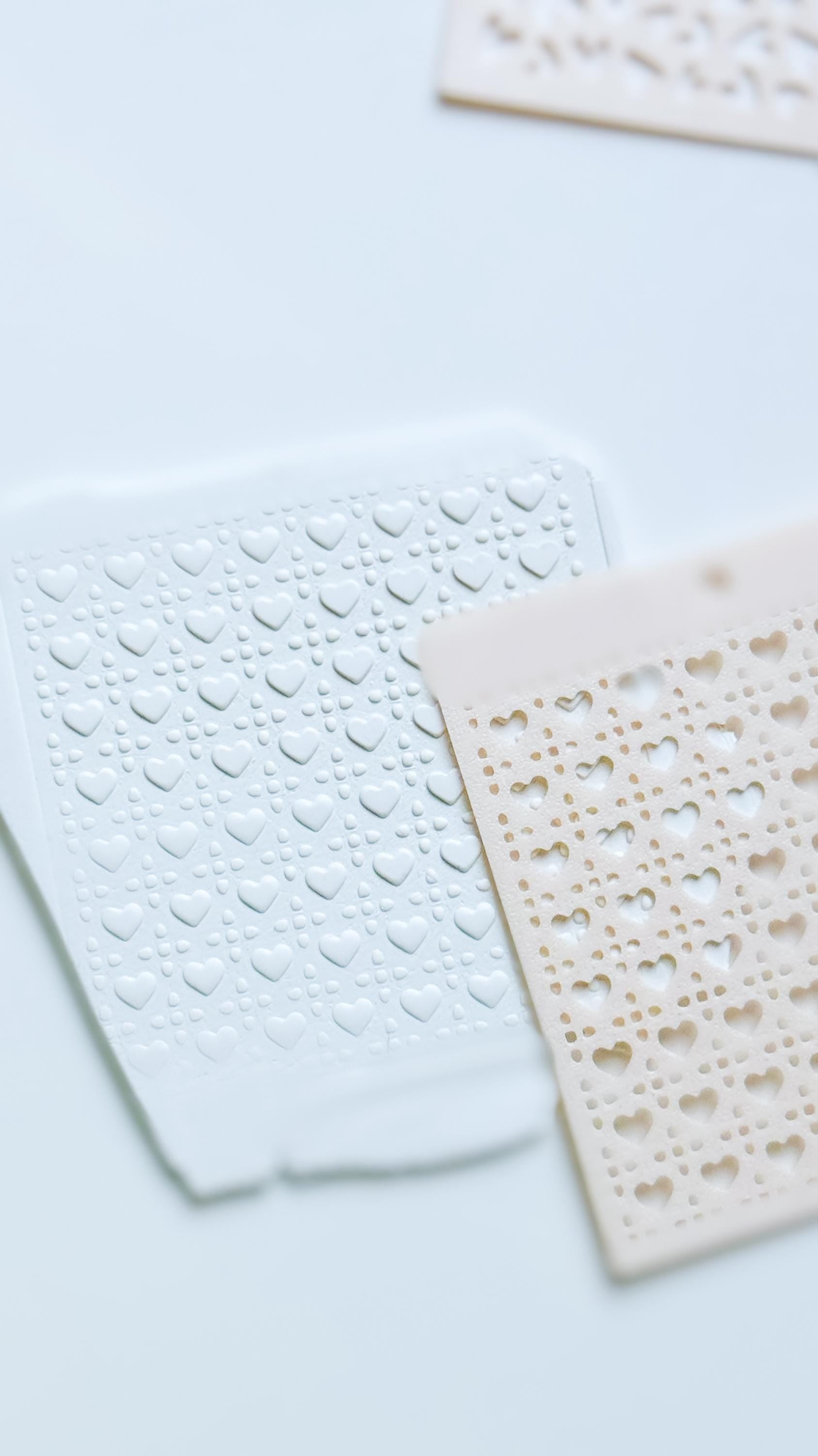 Dolly Love Dots Hearts Stencil for Polymer Clay