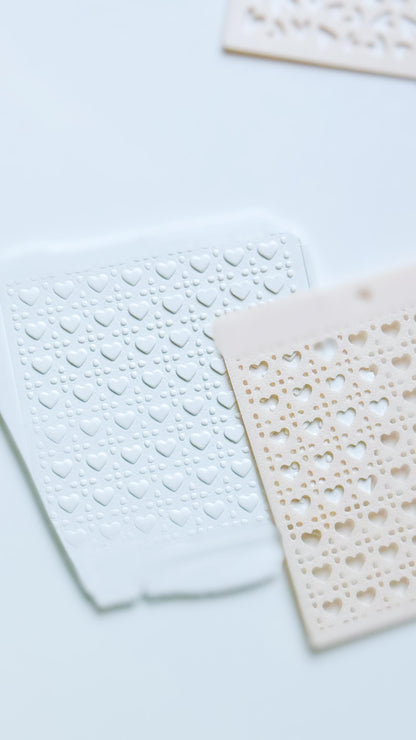 Dolly Love Dots Hearts Stencil for Polymer Clay