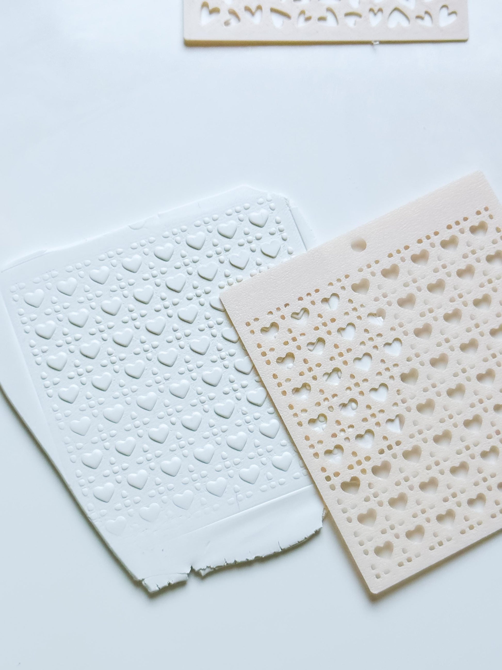 Dolly Love Dots Hearts Stencil for Polymer Clay