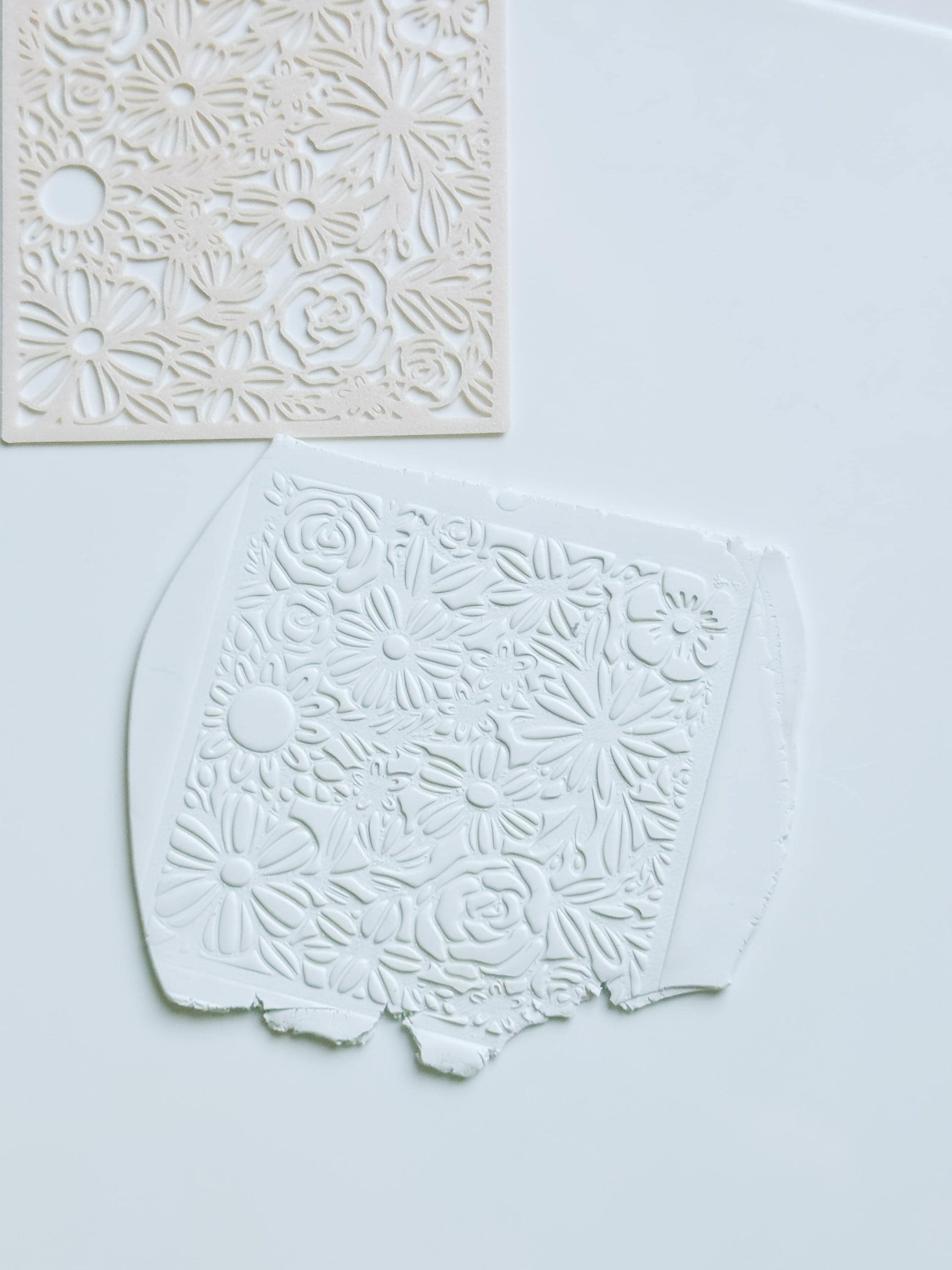 Love Meadow Floral Stencil for Polymer Clay