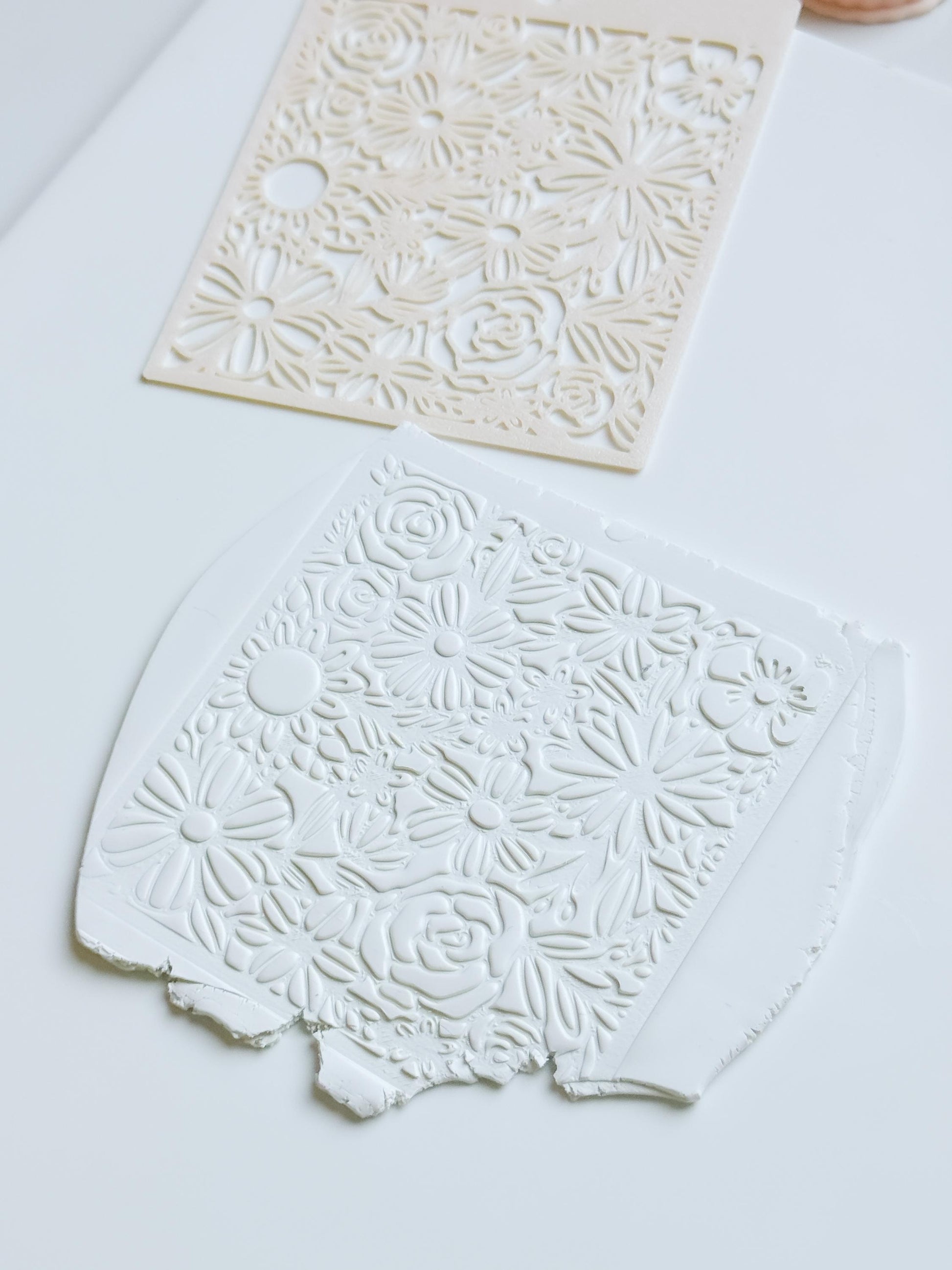 Love Meadow Floral Stencil for Polymer Clay