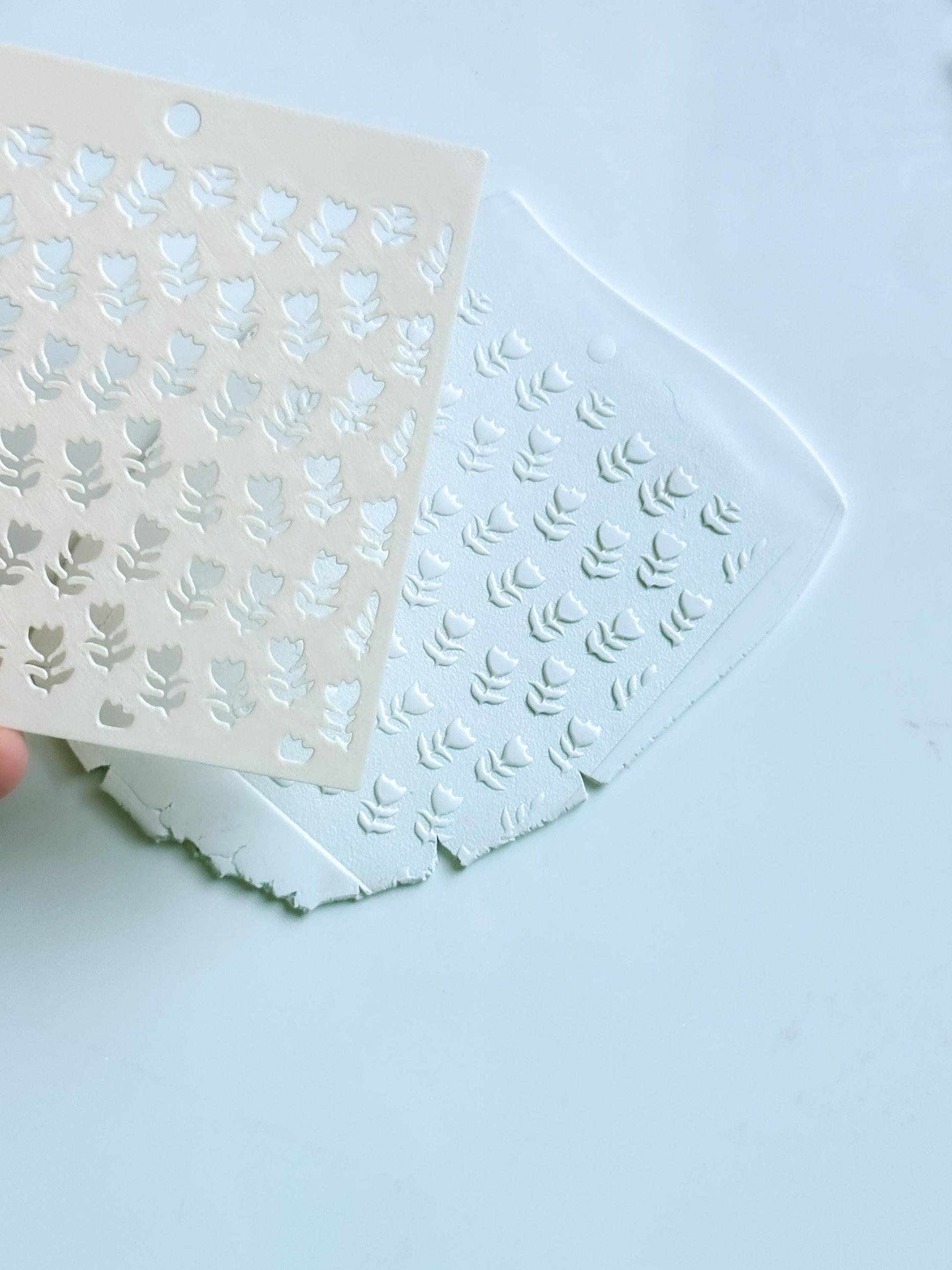 Sweet Tulips Floral Stencil for Polymer Clay