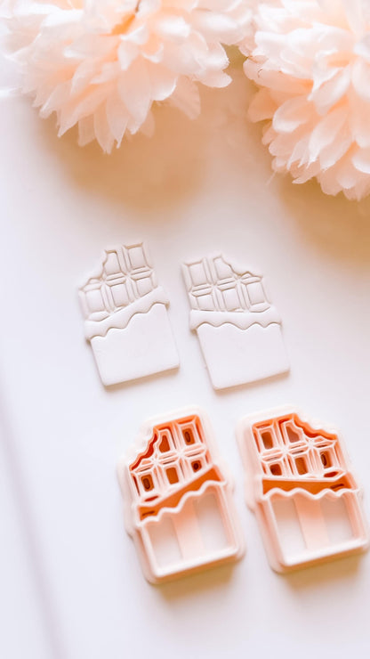 Bitter Love Chocolate Bar Cutter: Polymer Clay Valentine Shape