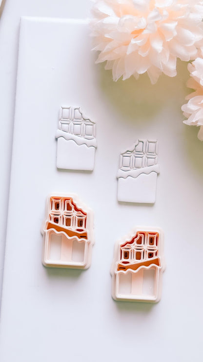 Bitter Love Chocolate Bar Cutter: Polymer Clay Valentine Shape