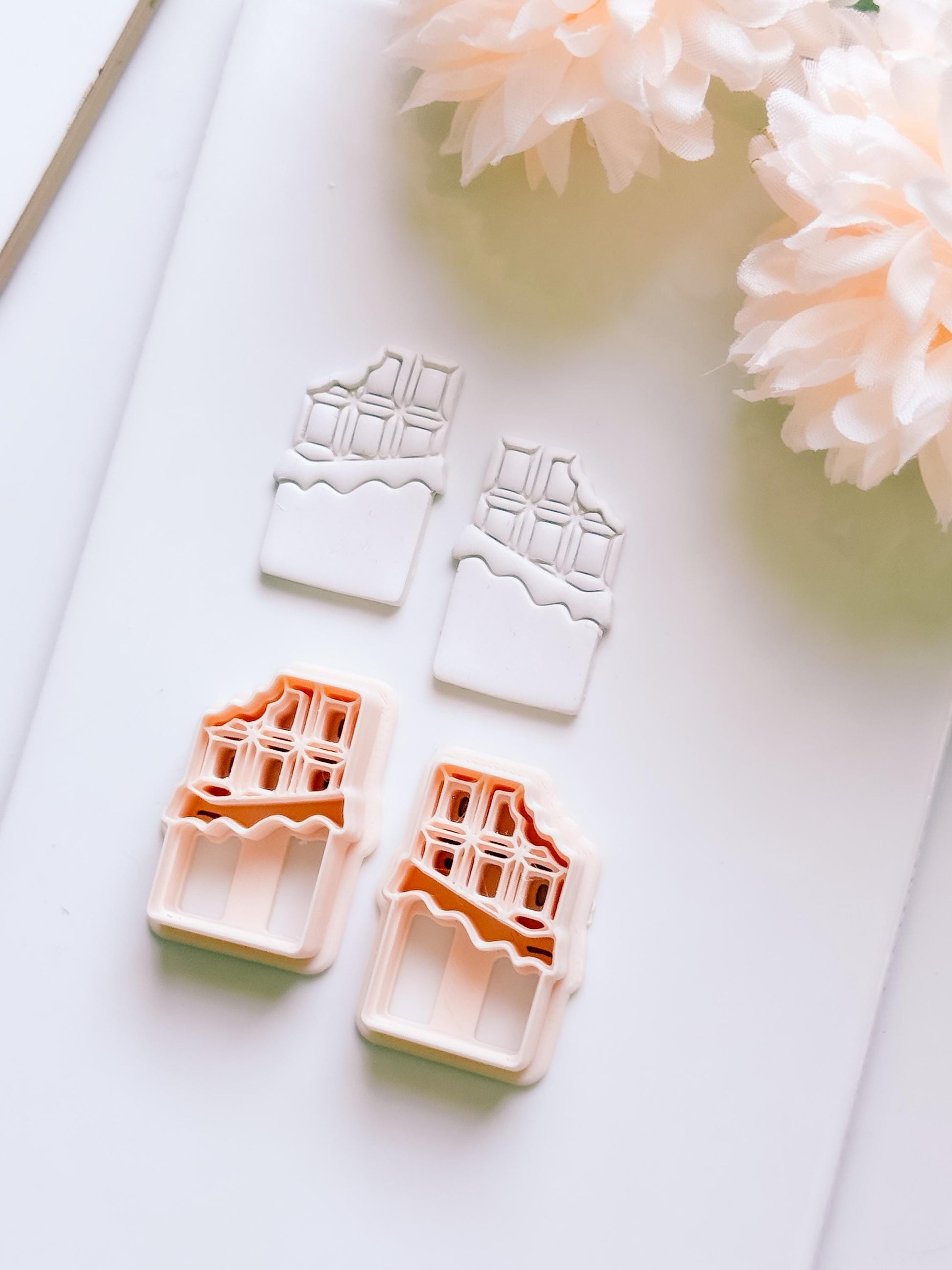 Bitter Love Chocolate Bar Cutter: Polymer Clay Valentine Shape