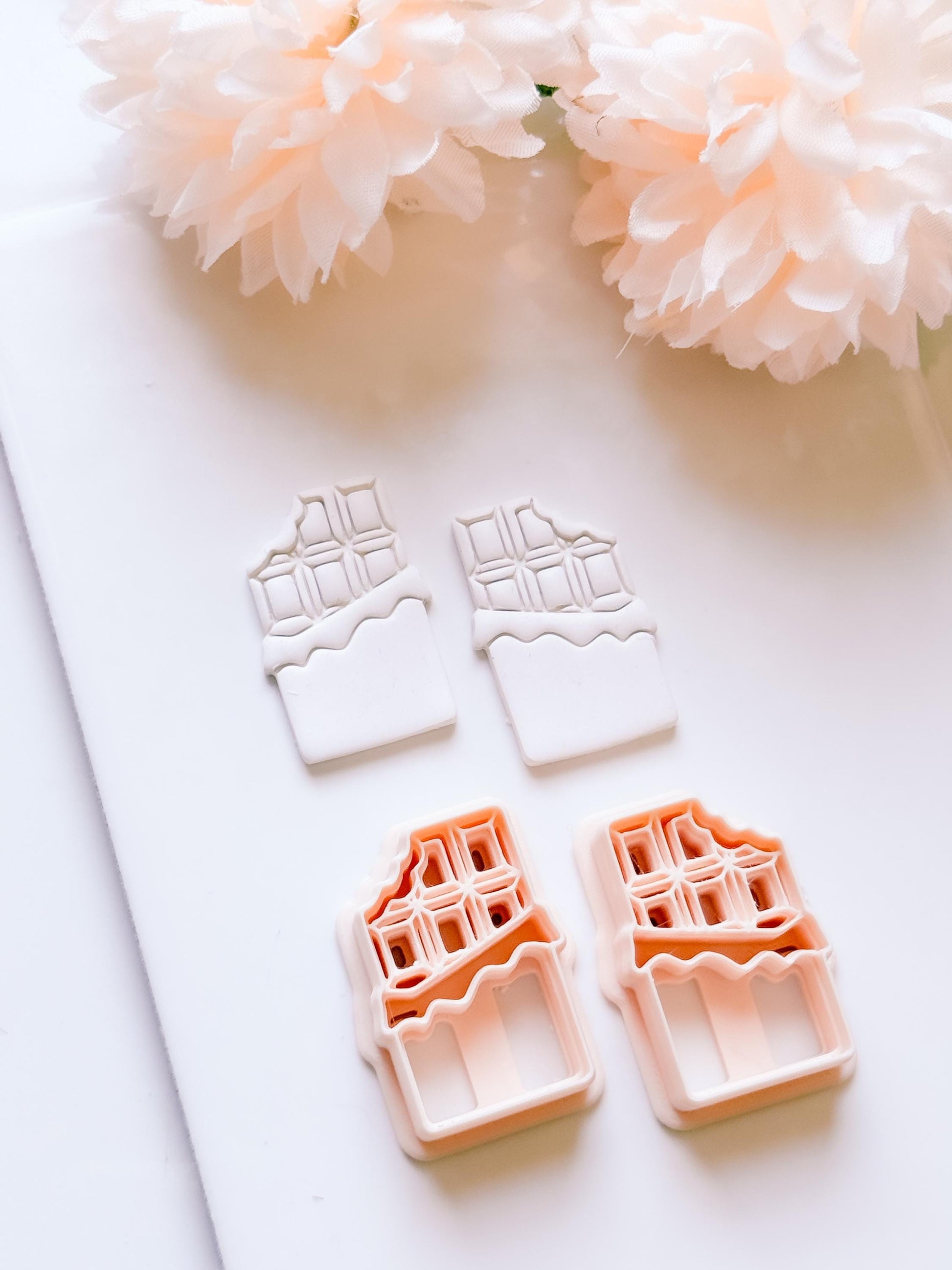 Bitter Love Chocolate Bar Cutter: Polymer Clay Valentine Shape