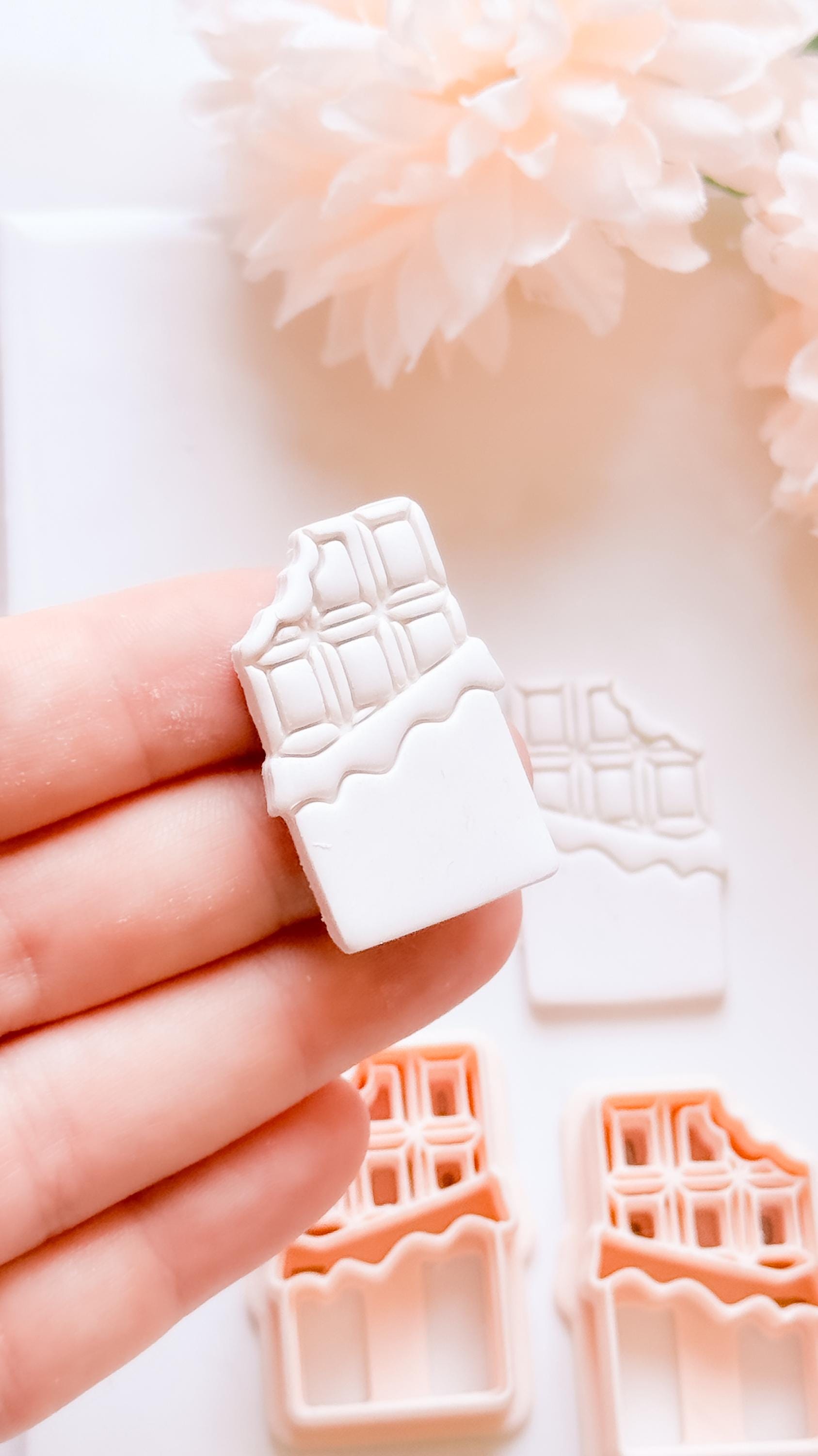 Bitter Love Chocolate Bar Cutter: Polymer Clay Valentine Shape