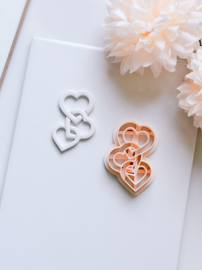 Heartchain Trio Linked Hearts Cutter for Polymer Clay