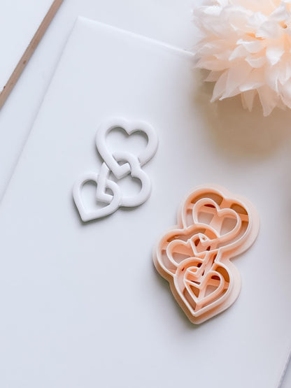 Heartchain Trio Linked Hearts Cutter for Polymer Clay