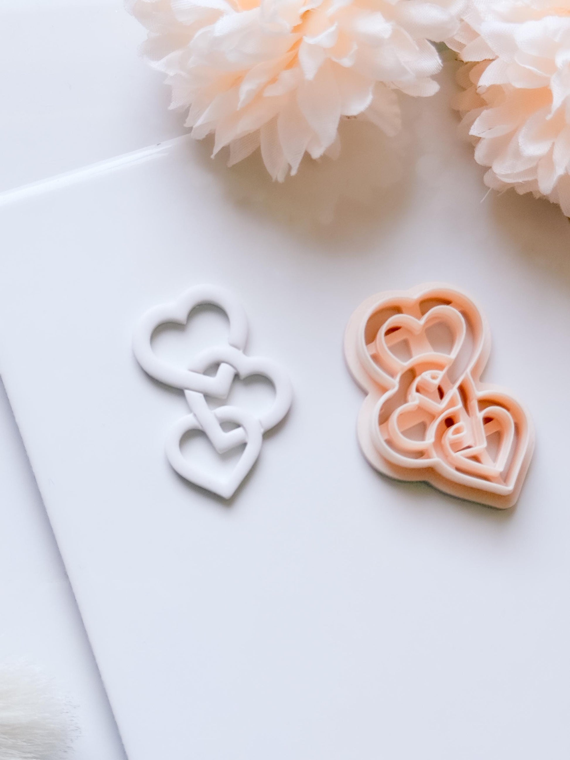 Heartchain Trio Linked Hearts Cutter for Polymer Clay