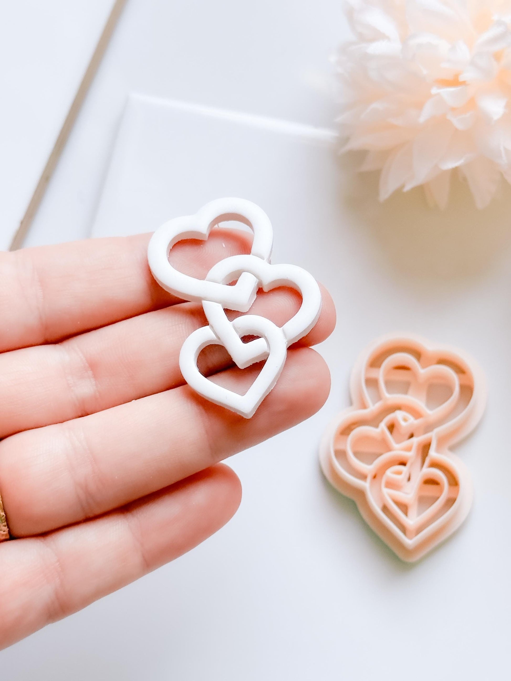 Heartchain Trio Linked Hearts Cutter for Polymer Clay