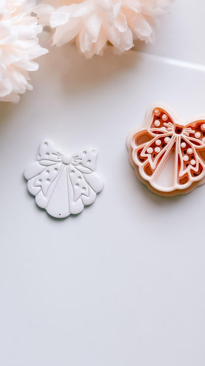 Dottie Bow Cutter: Scalloped Ribbon Shape for Polymer Clay