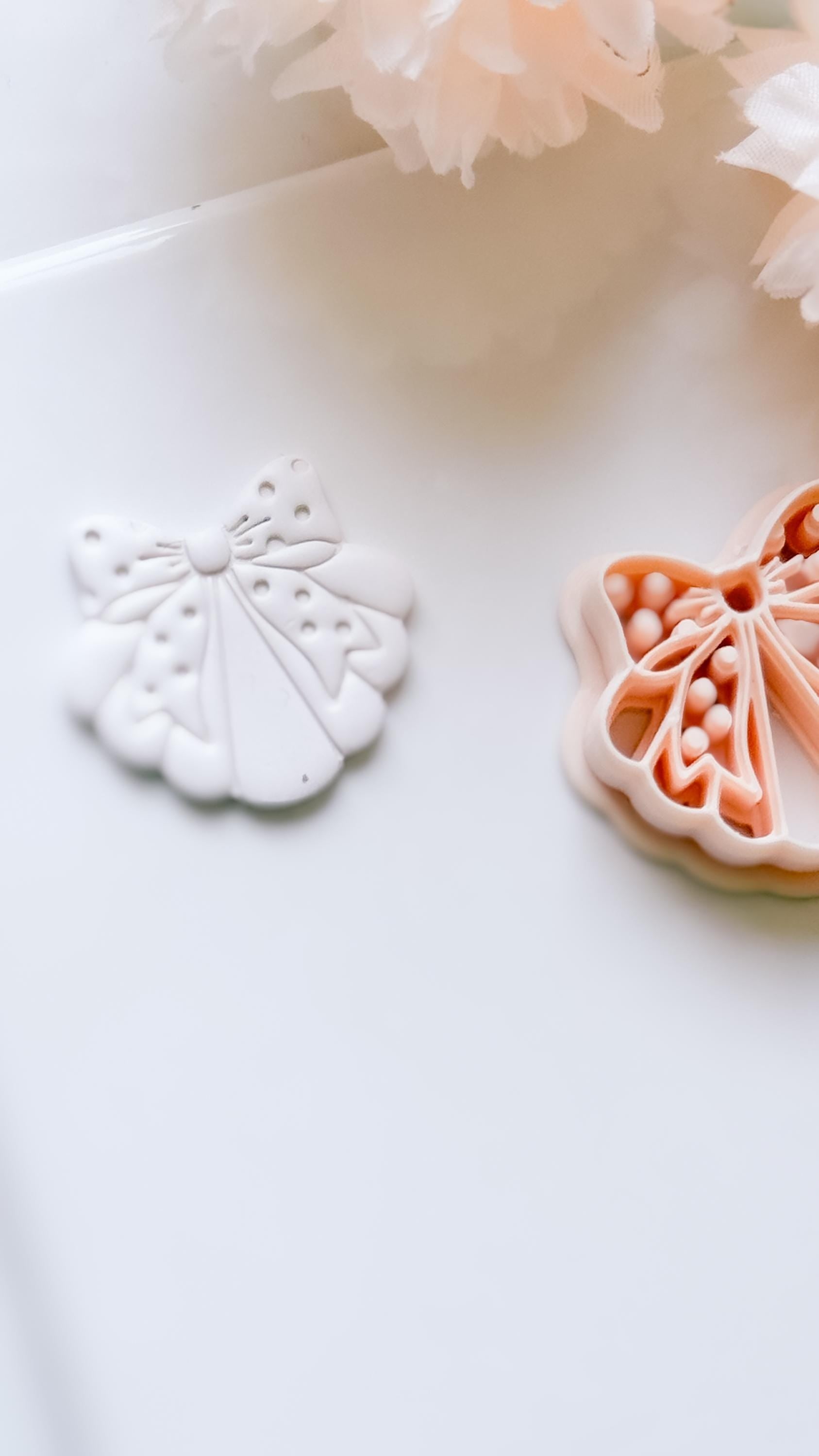 Dottie Bow Cutter: Scalloped Ribbon Shape for Polymer Clay