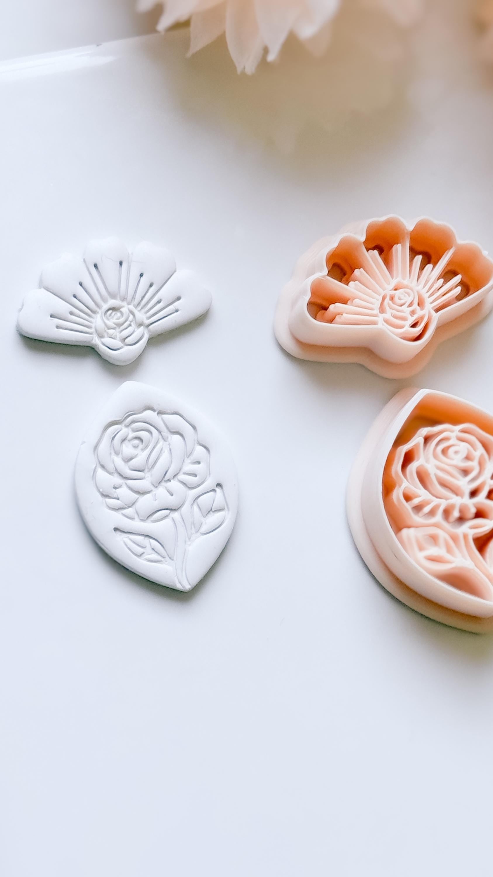 Rose Halo Cutter: Radiant Rose Fan Shape for Polymer Clay