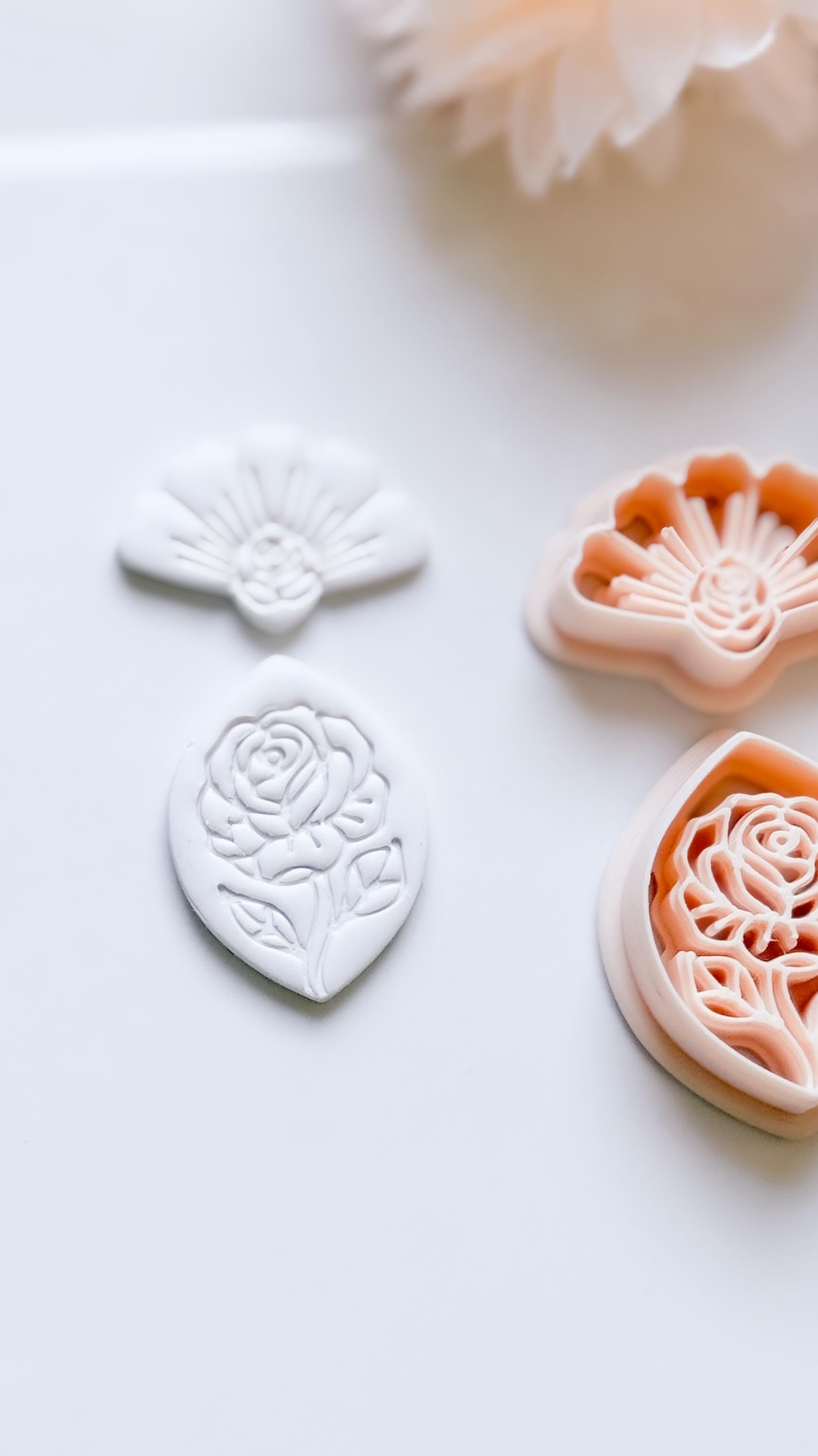 Rose Halo Cutter: Radiant Rose Fan Shape for Polymer Clay