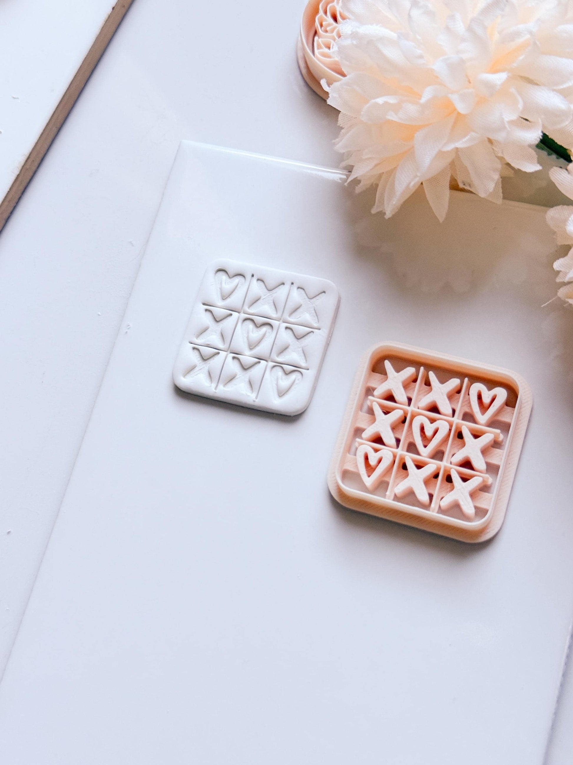 Love Tac Toe Clay Cutter: Valentine Heart Grid Shape