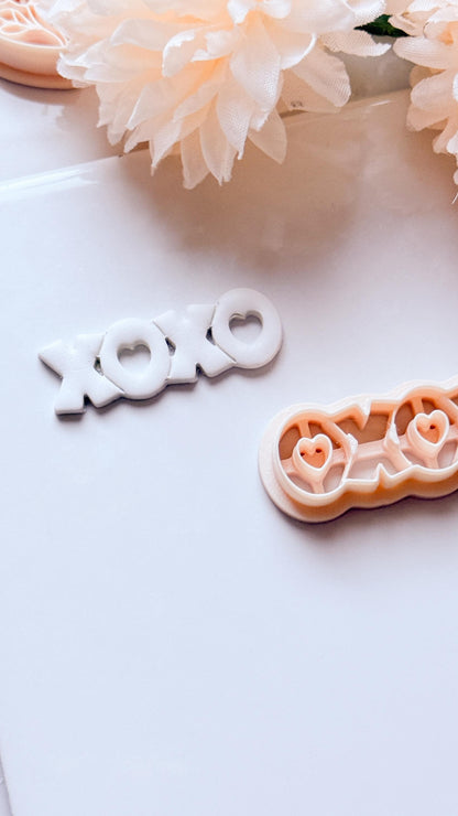 XOXO Hearts Word Cutter for Polymer Clay