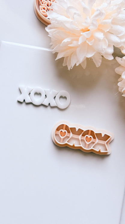 XOXO Hearts Word Cutter for Polymer Clay