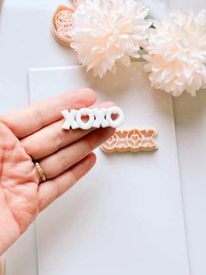 XOXO Hearts Word Cutter for Polymer Clay
