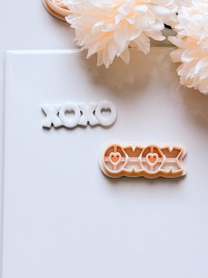 XOXO Hearts Word Cutter for Polymer Clay