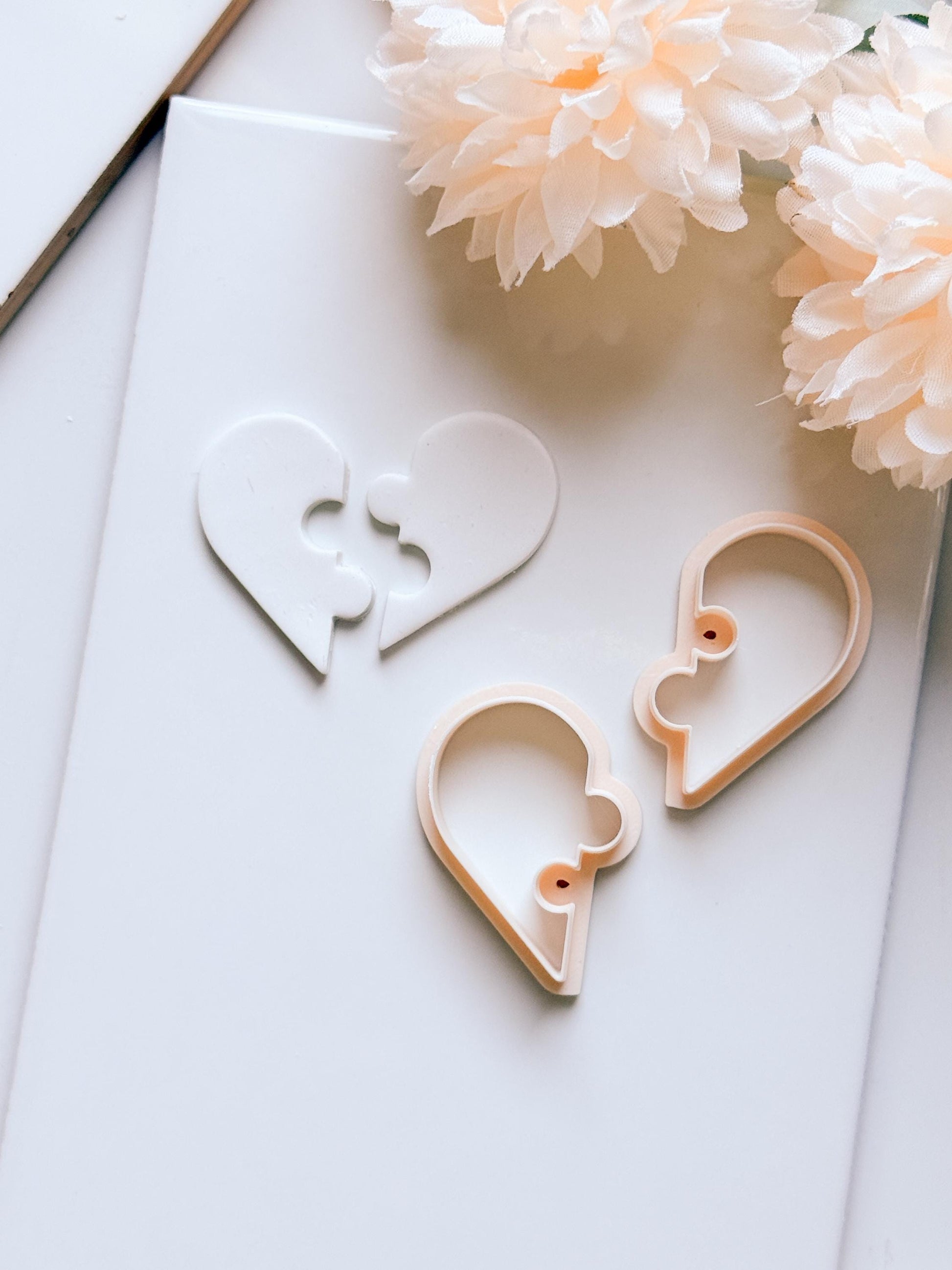 Puzzle Heart Duo Cutter for Polymer Clay