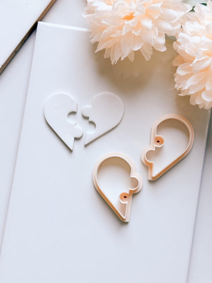 Puzzle Heart Duo Cutter for Polymer Clay