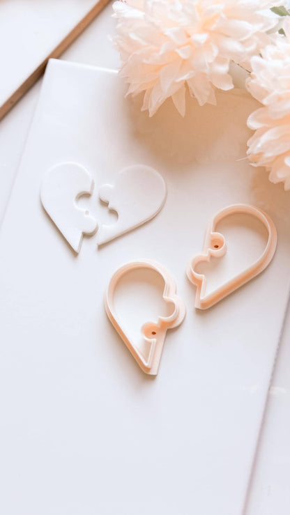 Puzzle Heart Duo Cutter for Polymer Clay