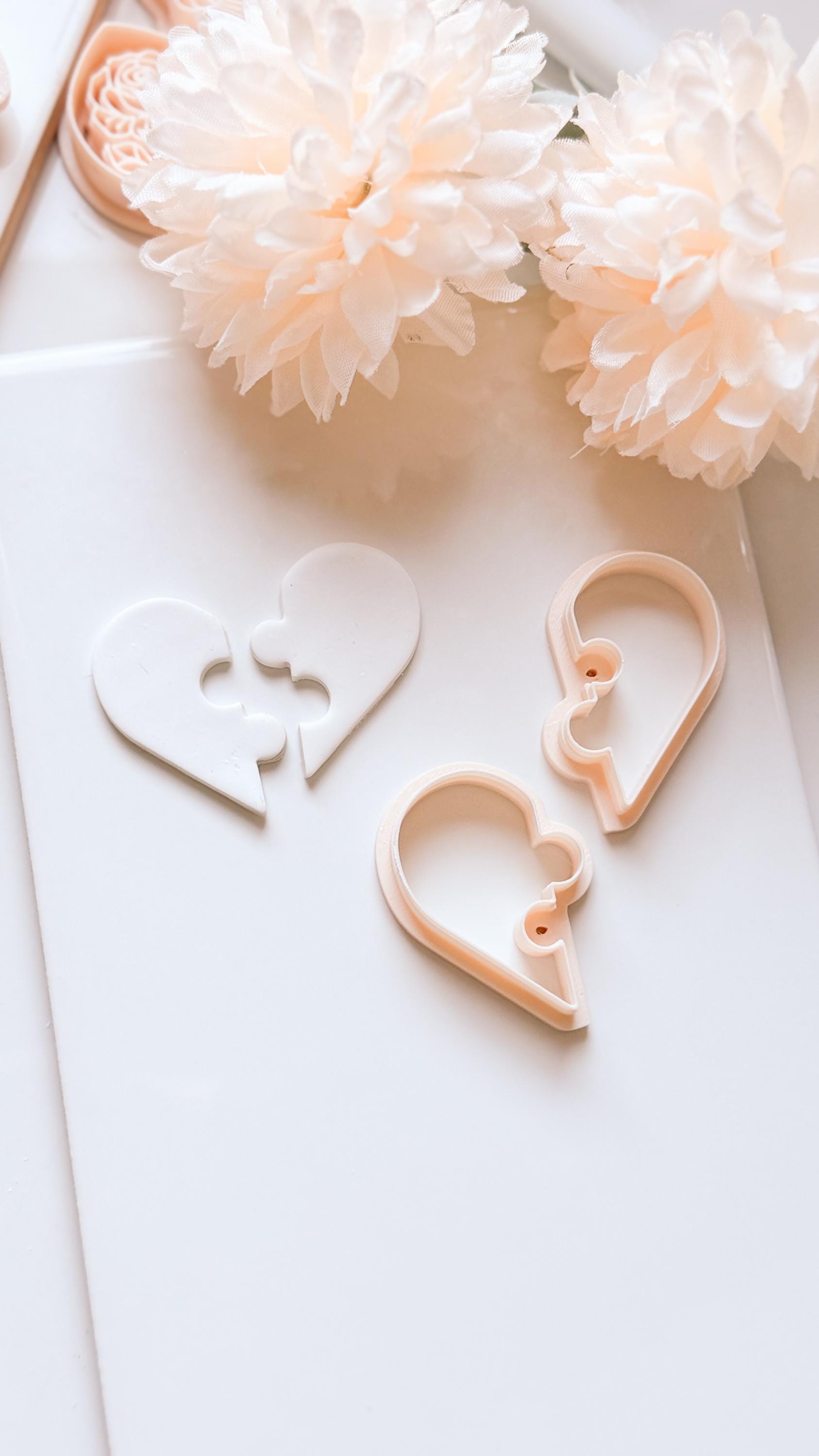 Puzzle Heart Duo Cutter for Polymer Clay