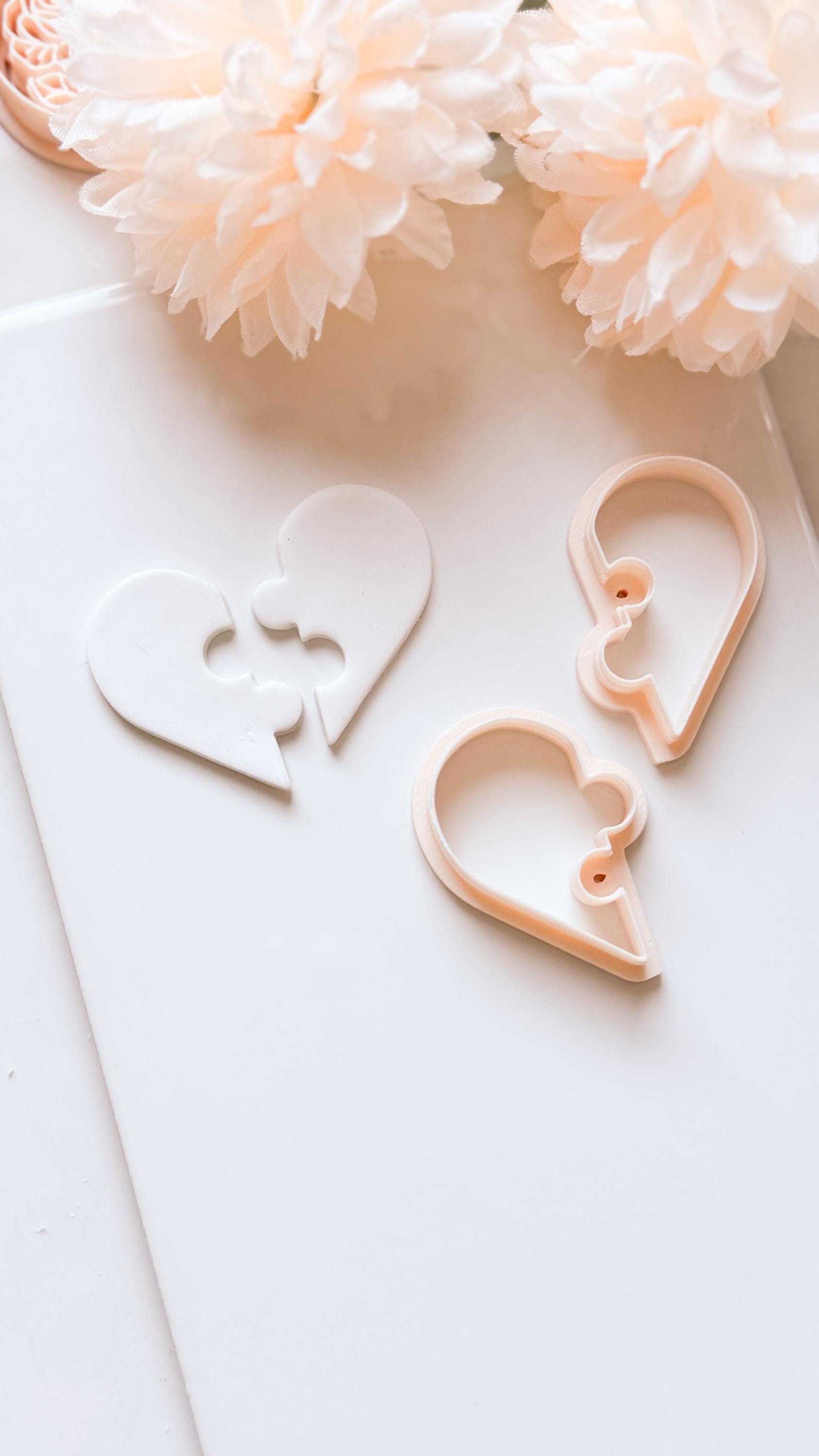 Puzzle Heart Duo Cutter for Polymer Clay