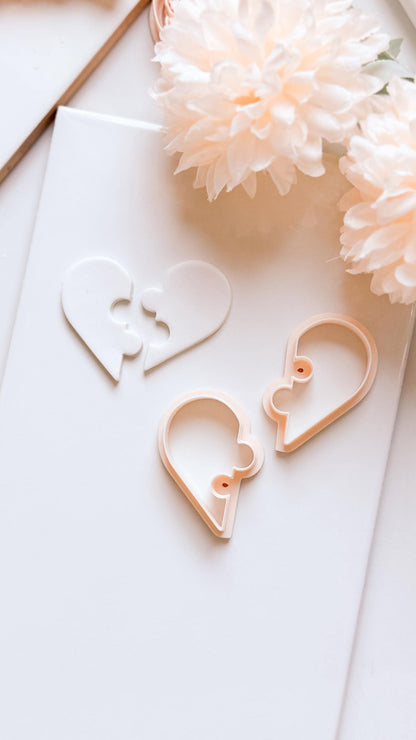 Puzzle Heart Duo Cutter for Polymer Clay