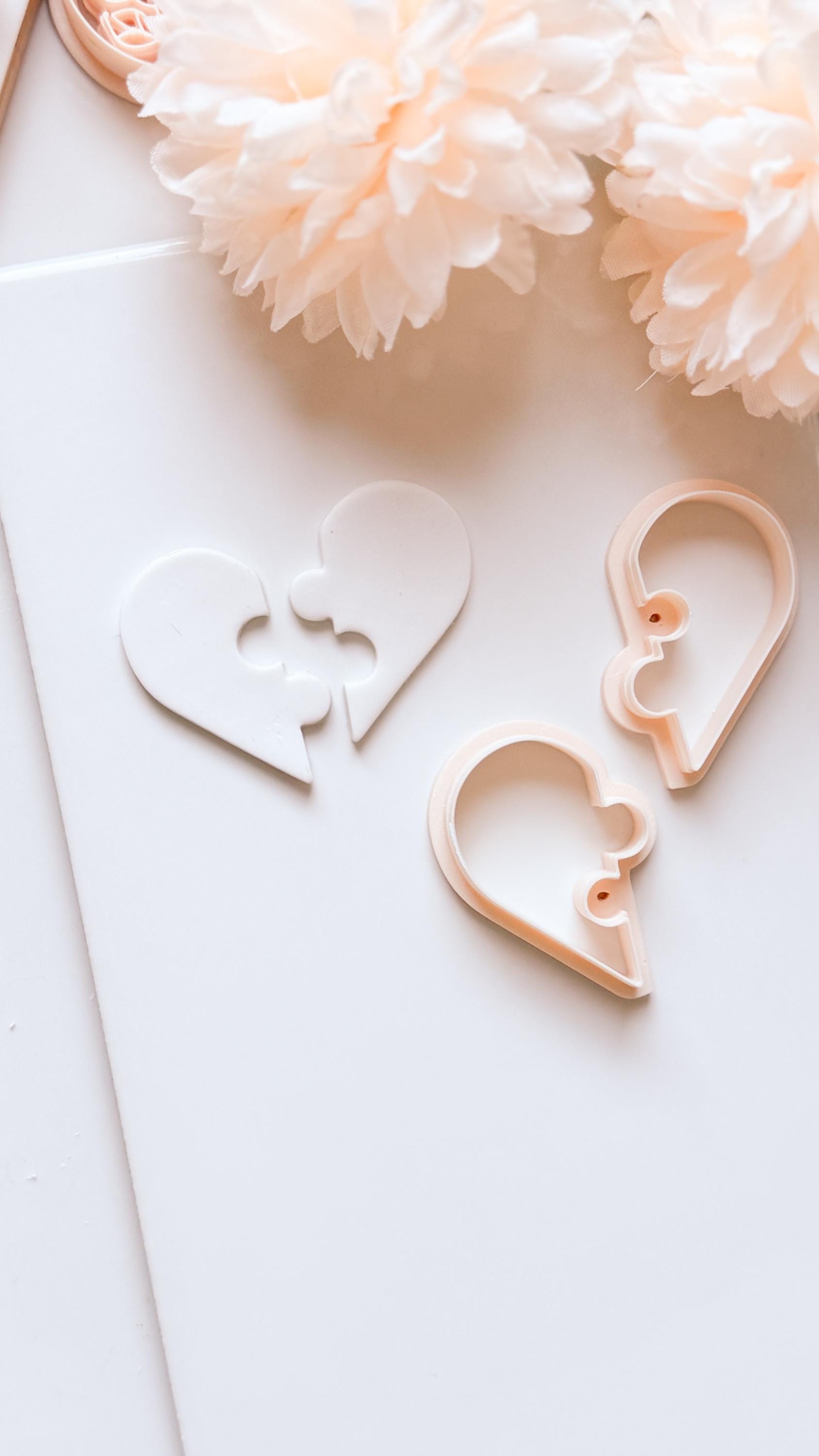 Puzzle Heart Duo Cutter for Polymer Clay
