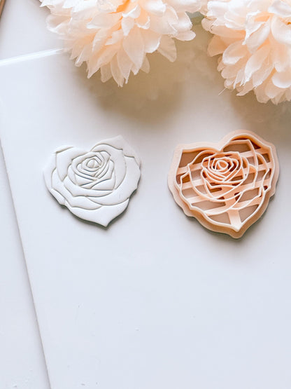 Roseheart Floral Heart Cutter for Polymer Clay