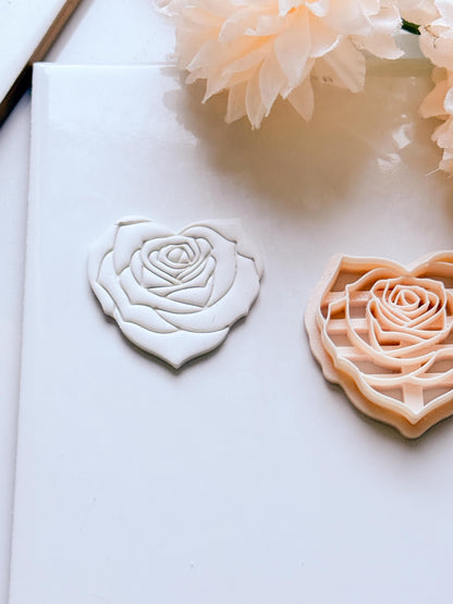 Roseheart Floral Heart Cutter for Polymer Clay